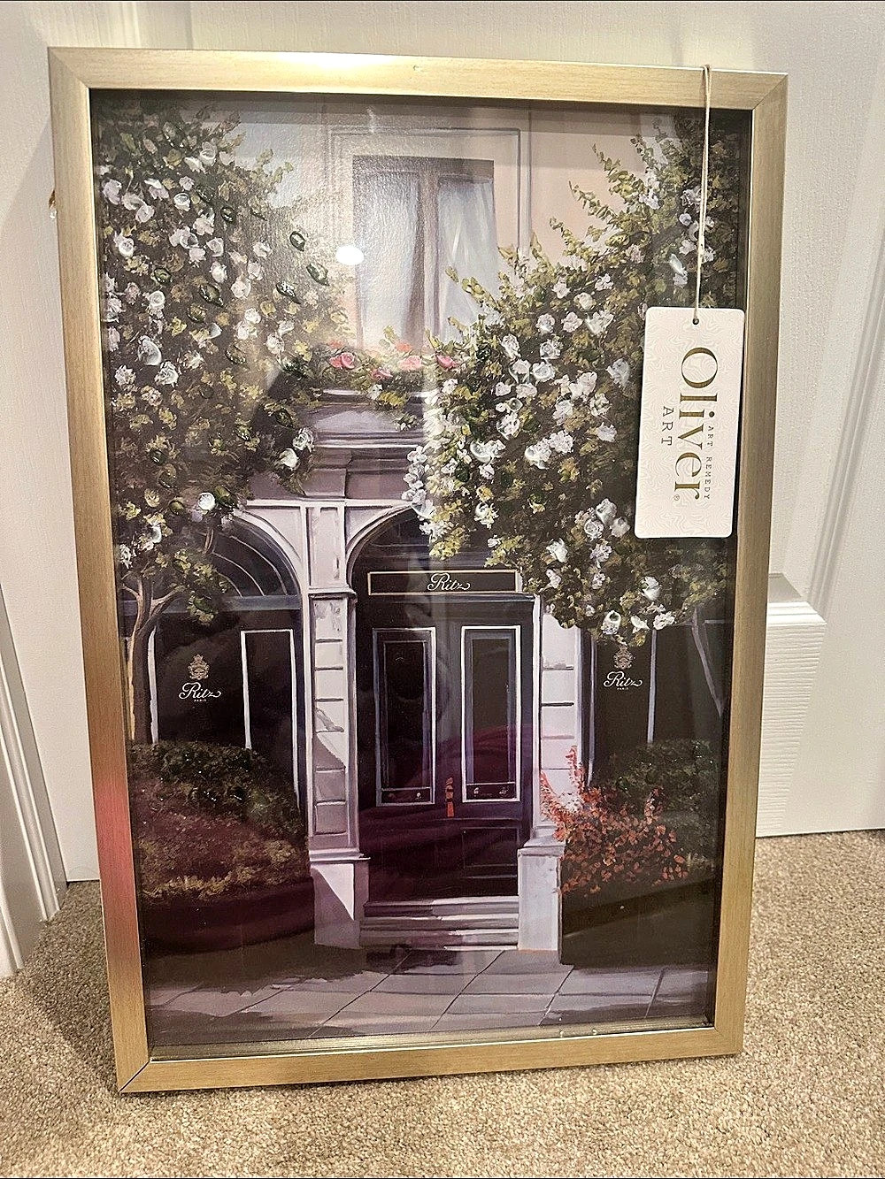 Oliver Framed Floral Doorway Print in Gold